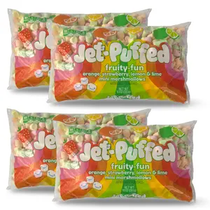 Jet Puffed Fruity Fun Mini Fluffy Marshmallow Snack, 4x 10 Oz. Bags