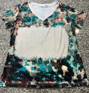 SubliMtion blank faux polyester shirt women’s vneck