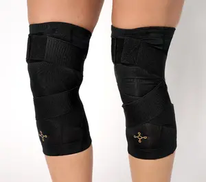 2-Pack Adjustable Knee Sleeves - Color: Black