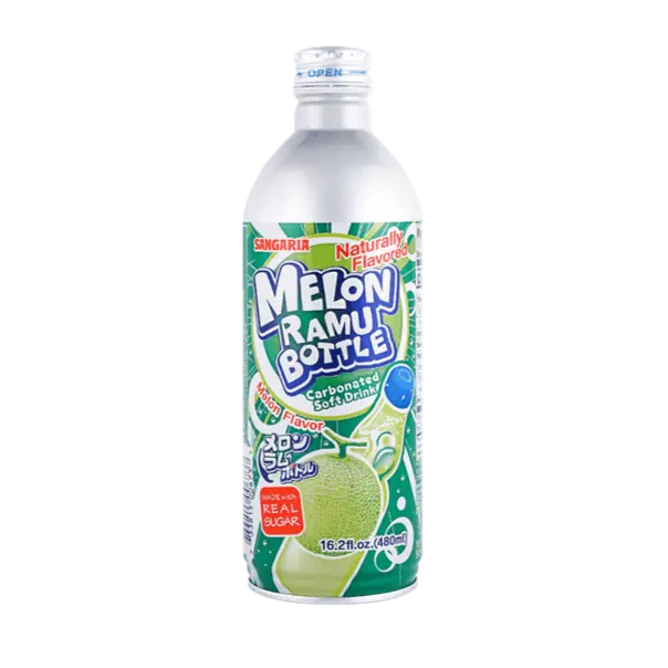 Sangaria Melon Ramu Natural Fruity Fizzy Soft Drink - 16.2oz Bottle, Cold Flavor, Anytime Refreshment for Parties