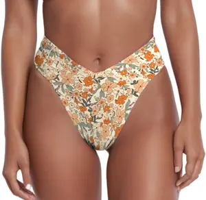 Bathing Suit   Women's Sexy V High High Waisted   Bikini Bottom Cut Cut Swimsuit Bottoms