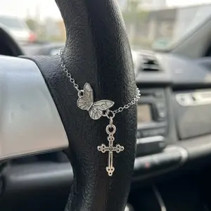 Glowing Butterfly Steering Wheel Ornament, Unique Car Decorative Accessory, Fashionable Gift for Car Enthusiasts, Stylish Automotive Decoration, Car Accessories
