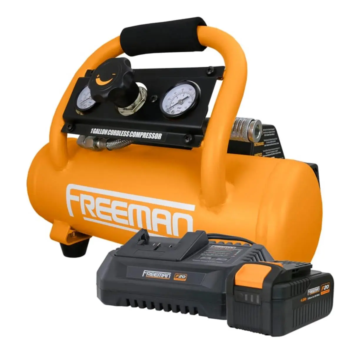 212 MAIN Cordless Portable Air Compressor Complete Kit, 20V 1 gal 0.33 HP with 4 Ah Lithium-Ion Battery & Charger, Delivering Cordless Convenience, 20V Power, Cordless Use