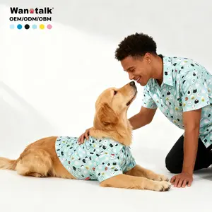 New Arrival Large Bulldog Rosette Pet Clothes Breathable Cotton Dog Shirts Print Pattern for Summer Spring Drop Ship Available
