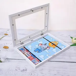 A4 Magnetic Display Frame, Front Open Art Frame, Cartoon Wall Decor Home Office Dual Use, Model Xinghao