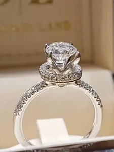 1 PC Luxury Cubic Zirconia Ring For Women For Wedding Engagement Anniversary Party Jewelry Valentine's Day Gift