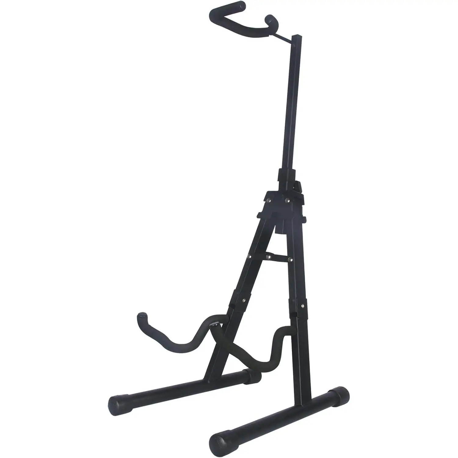 Guitar Stand for Pet Owners - Folding Acoustic Electric Classic Guitars Bass and Banjo Stand Adjustable Height 13'' to 25'' with Holder Black