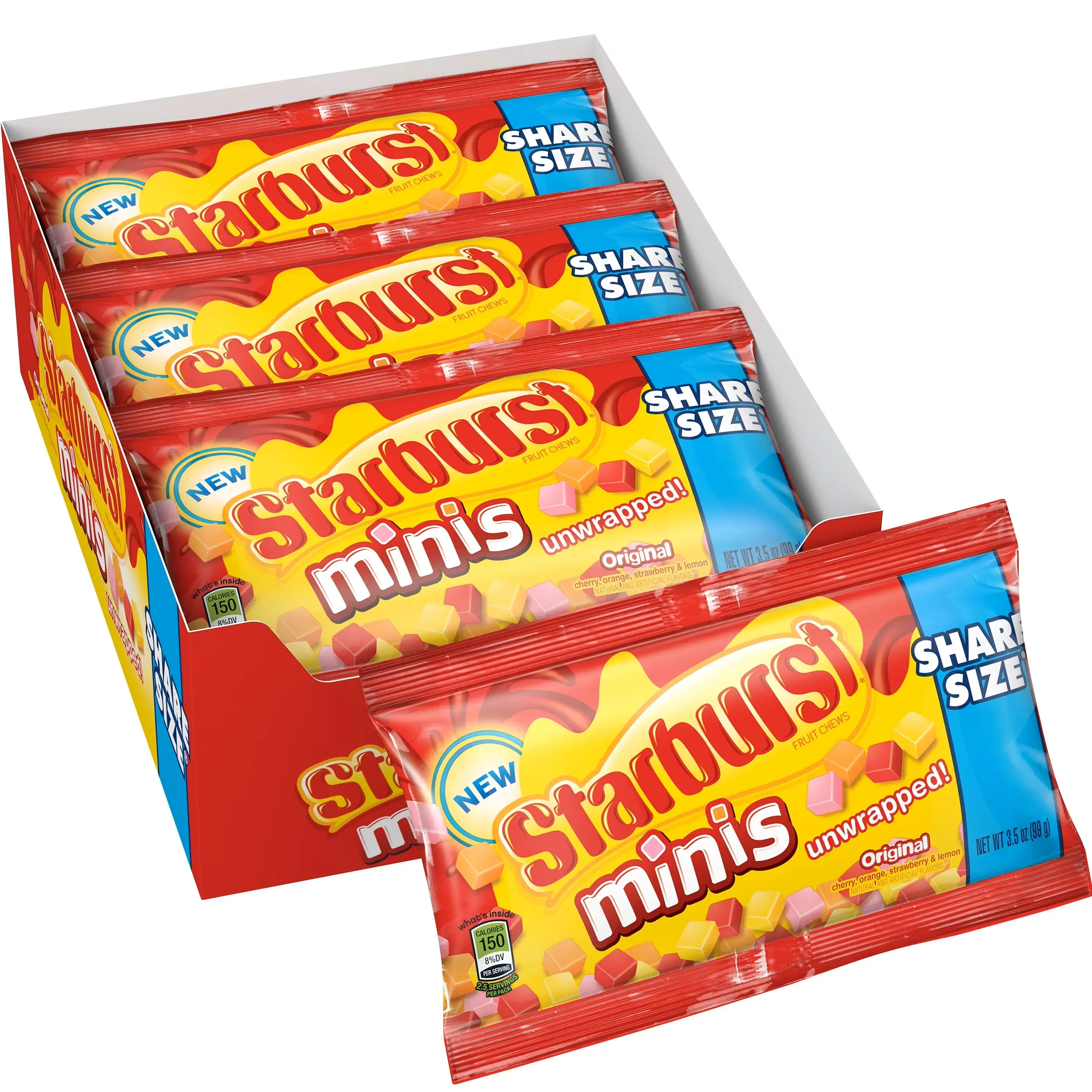Starburst Mini Fruit Chewy Candy Snacks - 15-Count, 3.5 oz Packs