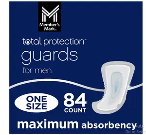 Member's Mark Total Protection Guards for Men Maximum Absorbency One Size 84 Count USA Made