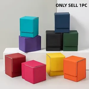 A Easy Card Storage Box with a Magnetic Design in Solid Colors, Capable of Holding 100 Card Decks - Ideal for Collecting Trading Cards, Trade Card Box. This Stackable Card Organizer Comes in Various Colors And Is Compatible with Multiple Types of Cards