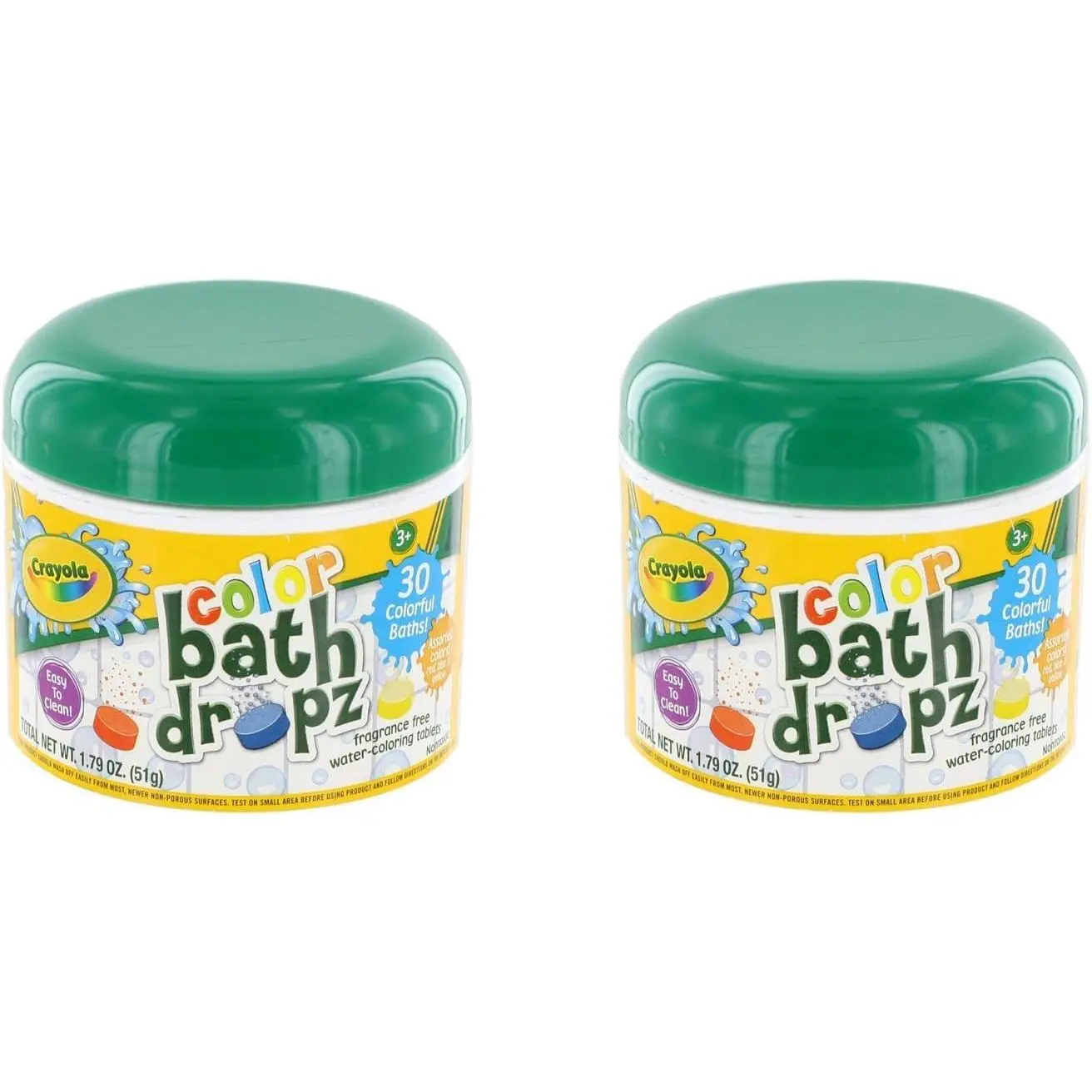 Play Visions Crayola Bath Dropz 2.68 oz,45 tablets (Pack of 2)