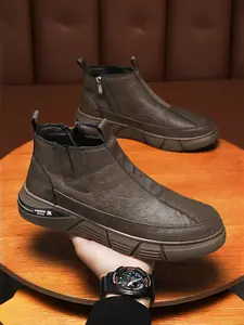 Mens High-Top Boots | British Utility Ankle Boots | Trendy Versatile Casual Wear Walking Shoes Rubber