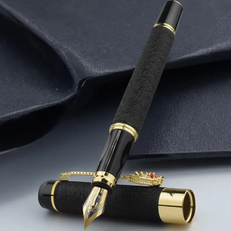 Luxury Dragon Pattern Crystal Diamond Pen Special Pen Business Signature Writing Tool with Metal Gift Box Non-Slip Grip Replaceable Ink Smooth Office Retro Embossed Decor Aesthetic Unique Pens