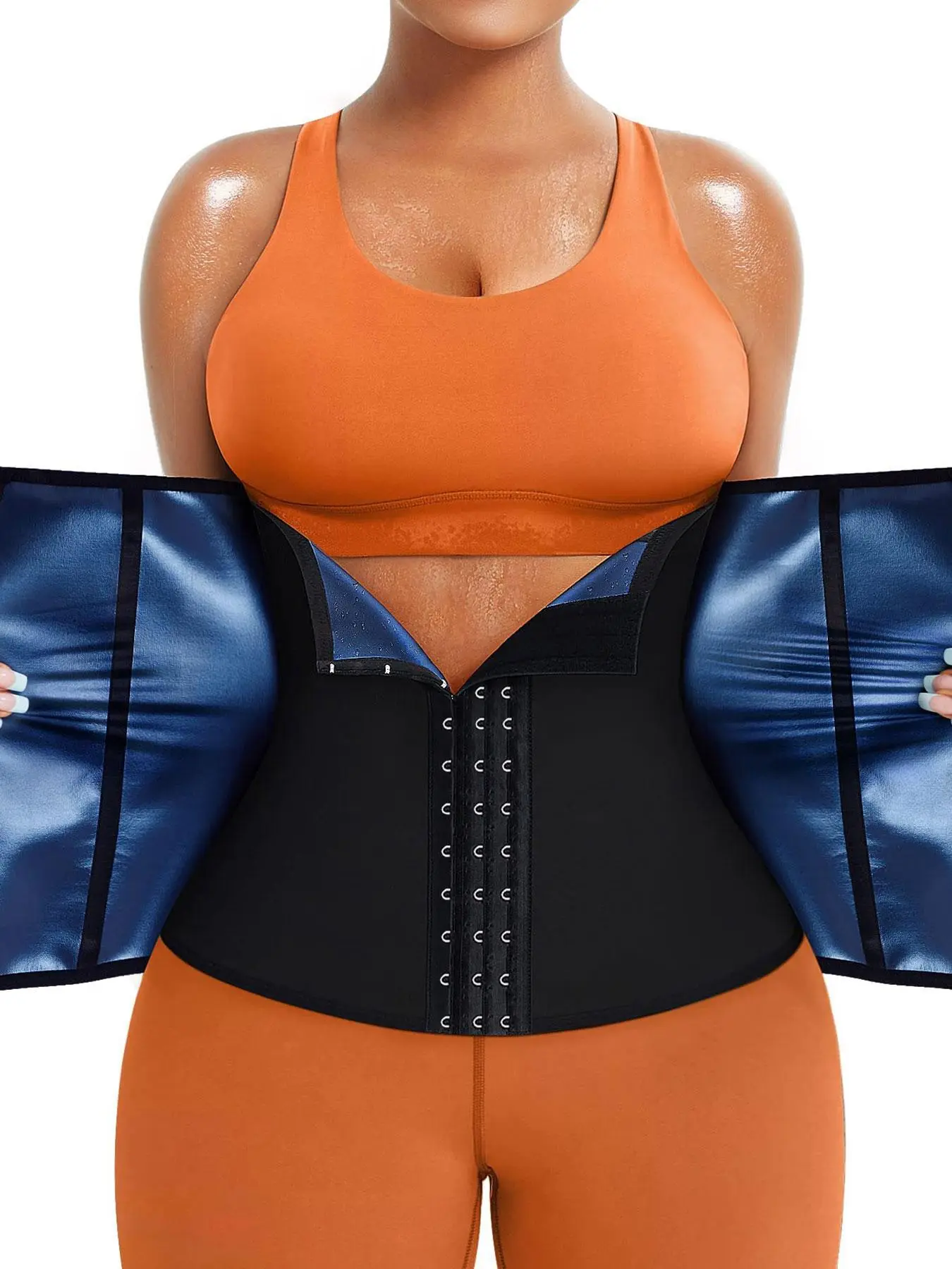 Women's Plain Zipper Waist Trainer, Basic Tummy Control Hook Closure Fajas Colombianas Shaper, Summer Outfits 2026, Women's Tummy Control Clothing, Shapewear, Underwear, Compression Shapewear Belt