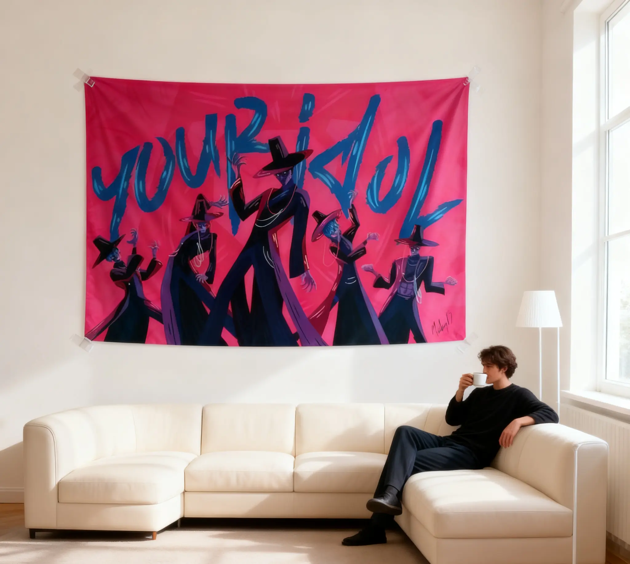 "Your Idol" Backdrop Banner For Themed Gatherings - Birthday Party Themed Party Decoration Items, Home Room Decoration, Indoor And Outdoor Decoration