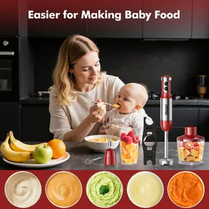 PRASKY Immersion Hand Blender,Handheld Stick Mixer,Multi-Purpose Portable Mixer,Ideal for Smoothie Juice Soup Baby Food