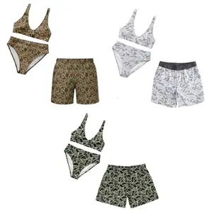 [Today Deal] Bundle Camouflage Matching Couple Swimsuit Set, Women's Bikini Sets Two Piece Swimsuit, Camo Hunting Camo Matching Bikini Sets, Summer Beach Vacation Outfit for Him and Her, Gift for Him and Her