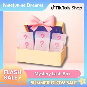 Ninetynine Dreams Mystery Lash Box (Get 3, 6, or 10 Unique Lashes Styles) May include strip, cluster, lower lashes, [NO GLUE] self-adhesive lashes, Manhua Lashes Book, Beginner-Friendly Ultra-Thin Band Reusable Lashes, Perfect For Holiday Gifts & Surprise