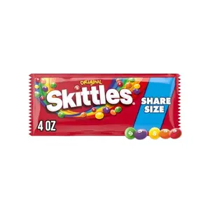 Skittles Original King Size Candy 4oz Share Size Assorted Flavors Grape Lemon Green Apple Orange Strawberry Snack Size Portion Canada
