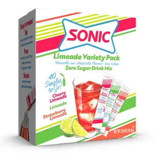 Sonic Singles To Go Limeade Variety Pack, Watertok Powdered Drink Mix, Includes 3 Flavors, 1 Box (40 Servings) Beverage Mixed Sugar mixed beverage cheap  energy