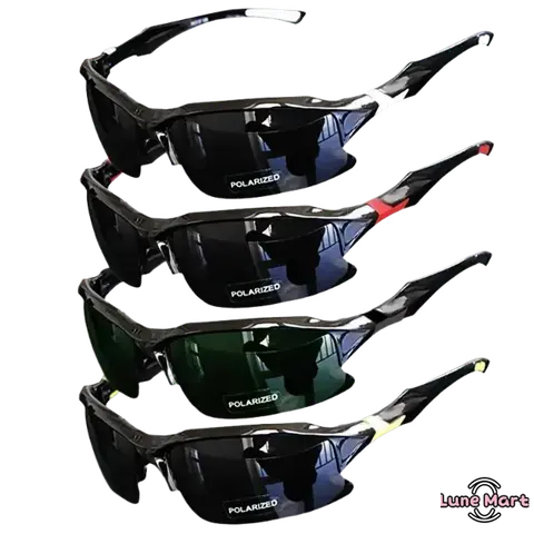 Lune 4PCS Unisex Polarized Lightweight Sport Shades - Sports Frame, Windproof, UV Protection Multifunctional Eyewear for Running, Driving, Cosplays, OOTD, LED Glowing Pumpkin Skull Party Rings, Cosplay Bodysuit