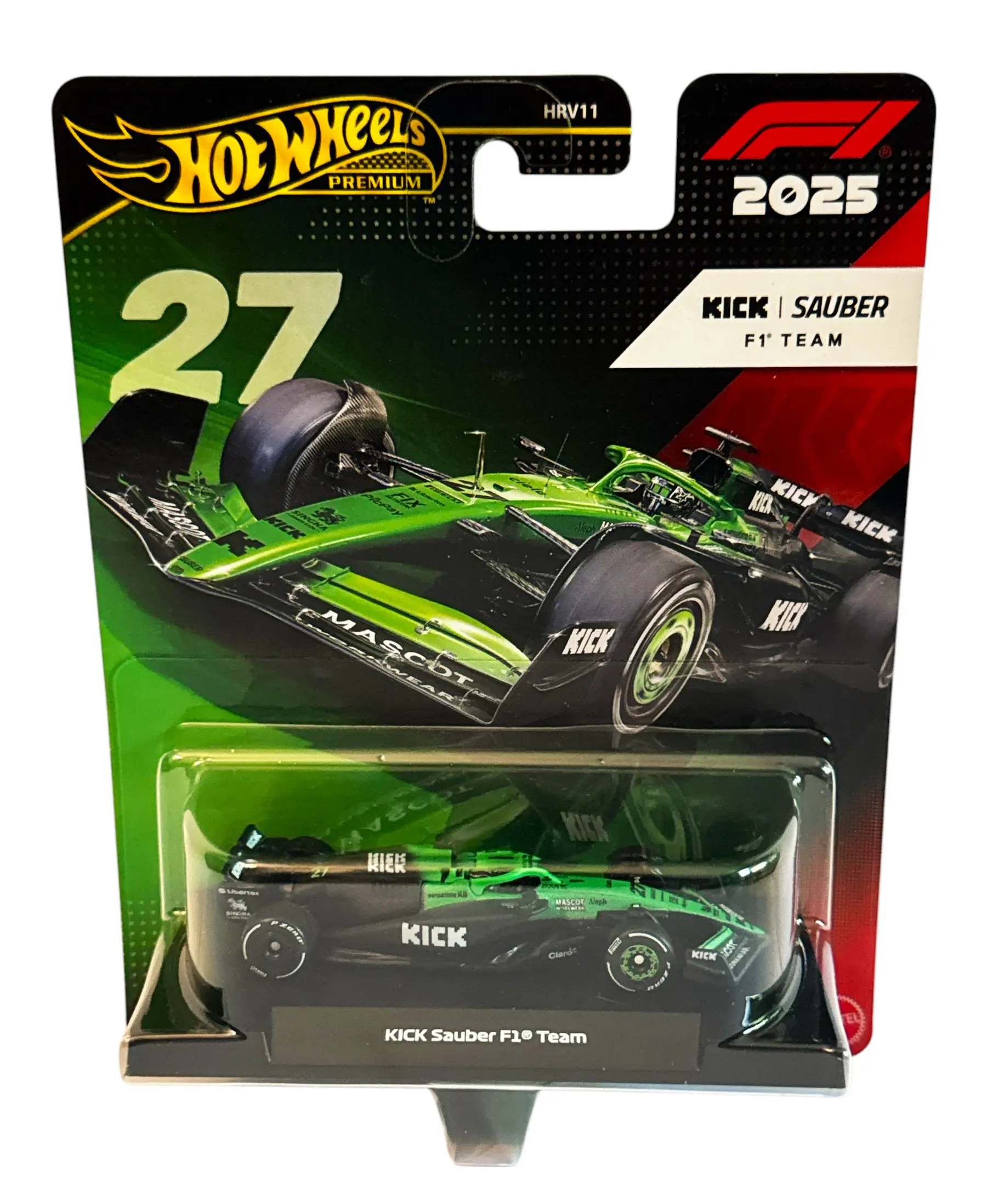 Hot Wheels Premium 2024 Formula 1 KICK Sauber F1 Team #24 Green 1:64 Diecast Car