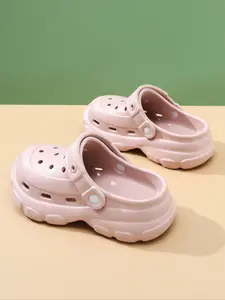 Women's Solid Color Non-slip Slides, Casual Comfortable Breathable Beach Slides, Summer Barefoot Shoes for Indoor & Outdoor Wear, Girl