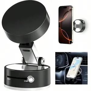 1 PC Vacuum Magnetic Suction Phone Holder, 2026 New Magnetic Suction Phone Mount, Foldable Portable Double-Sided Adsorption Holder, Cell Phone Mount, Car Cellphone Mount, Phone Suction Pad, Gift for Mother's Day ,Easter