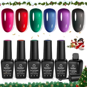 beetles Gel Polish 6 Colors Jelly Gel Nail Polish, Jelly Nail Polish Gel Set Soak Off LED UV Curing Requires Gifts for Women and Girls