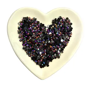 Jet Black Purple Rose AB Rhinestones
