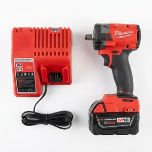 Milwaukee M18 FIW212 18V  Brushless 1/2 Inch Friction Ring Compact Impact Wrench for Automotive Maintenance 300Nm Torque with 4-Mode Drive Control Includes M18 REDLITHIUM Battery and Fast Charging Dock System