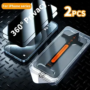 2-Pack 360° Privacy Screen Protector for iPhone Series，Up, Down, Left, Right Privacy，[Four sided privacy protection]  9H Scratch Resistance, Auto Dust Removal, Bubbles-Free, Easy Installation