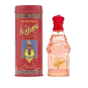 VERSACE Red Jeansz EDT Floral Fruity Fragrance with Peach, Apricot, Freesia, Black Currant, Rose, Violet, Lily-Of-the-Valley, Musk & Vanilla