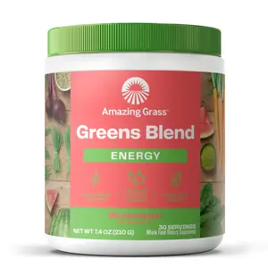 Amazing Grass Greens Blend Energy Watermelon, 7.4 Oz, 30 Servings Beverage Sugar Powder Fruit Nata