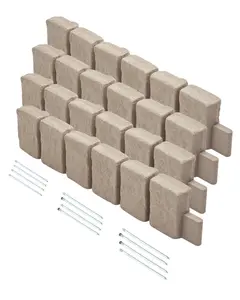 Fake Stone Landscape Edging 47.2 x 9 In, Lawn Border And Garden Bed Edge For Pathways And Front Yards; Fade-Resistant No-Dig Install, Weatherproof PVC Polymer With Realistic Stone Look, Easy Cut, Durable Outdoor Border