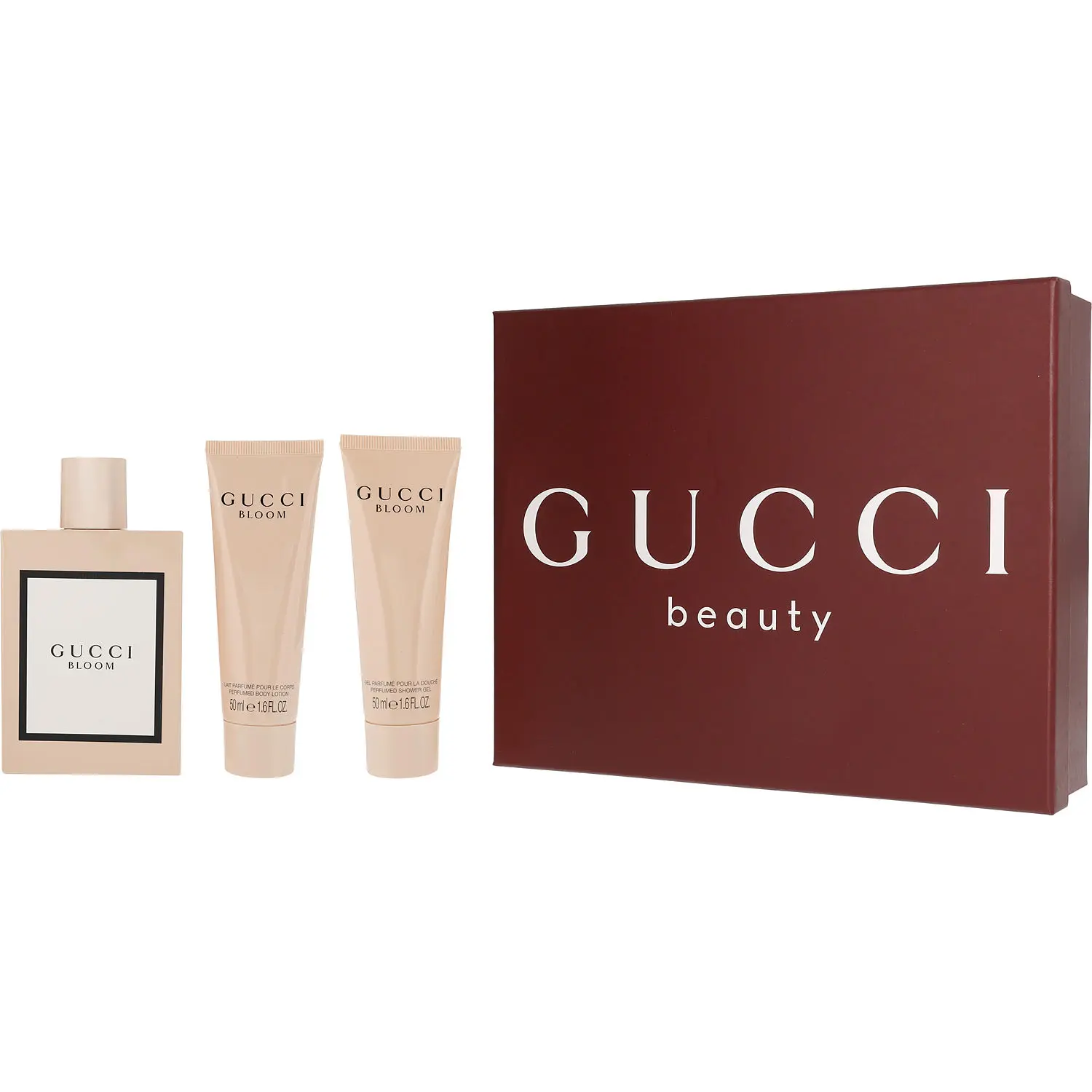 Gucci Bloom Set-Eau De Parfum Spray 3.3 Oz & Body Lotion 1.6 Oz & Shower Gel 1.6 Oz For Women