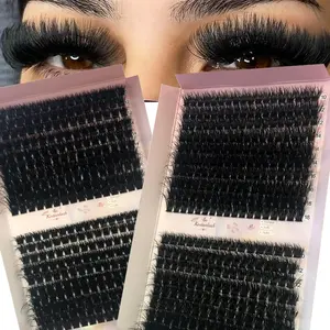 320 PCS/340PCS Lightweight Fluffy Lash Clusters 80D+100D/100D+120D Thick Eyelash Clusters D Curl Cluster Eyelash Extensions Russian Cluster Lashes Wispy Faux Lashes Clusters False Mink Eyelashes 10-18mm DIY Lash Extension Cosmetic