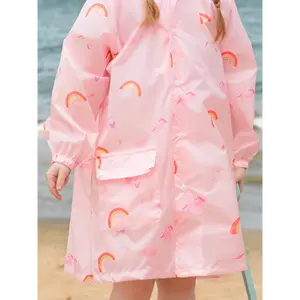 Girl/ Boy Lightweight Cute Raincoats, Rainbow/ Rabbit/ Astronaut Print Loose-fitting Outdoor Hooded Raincproof Poncho For Aged 1-12 umbrella  hat Women's Snow Garden Boots Collapsible Vampire Umbrella  Pink rain  pants Waterproof Hi Vis Safety Suit