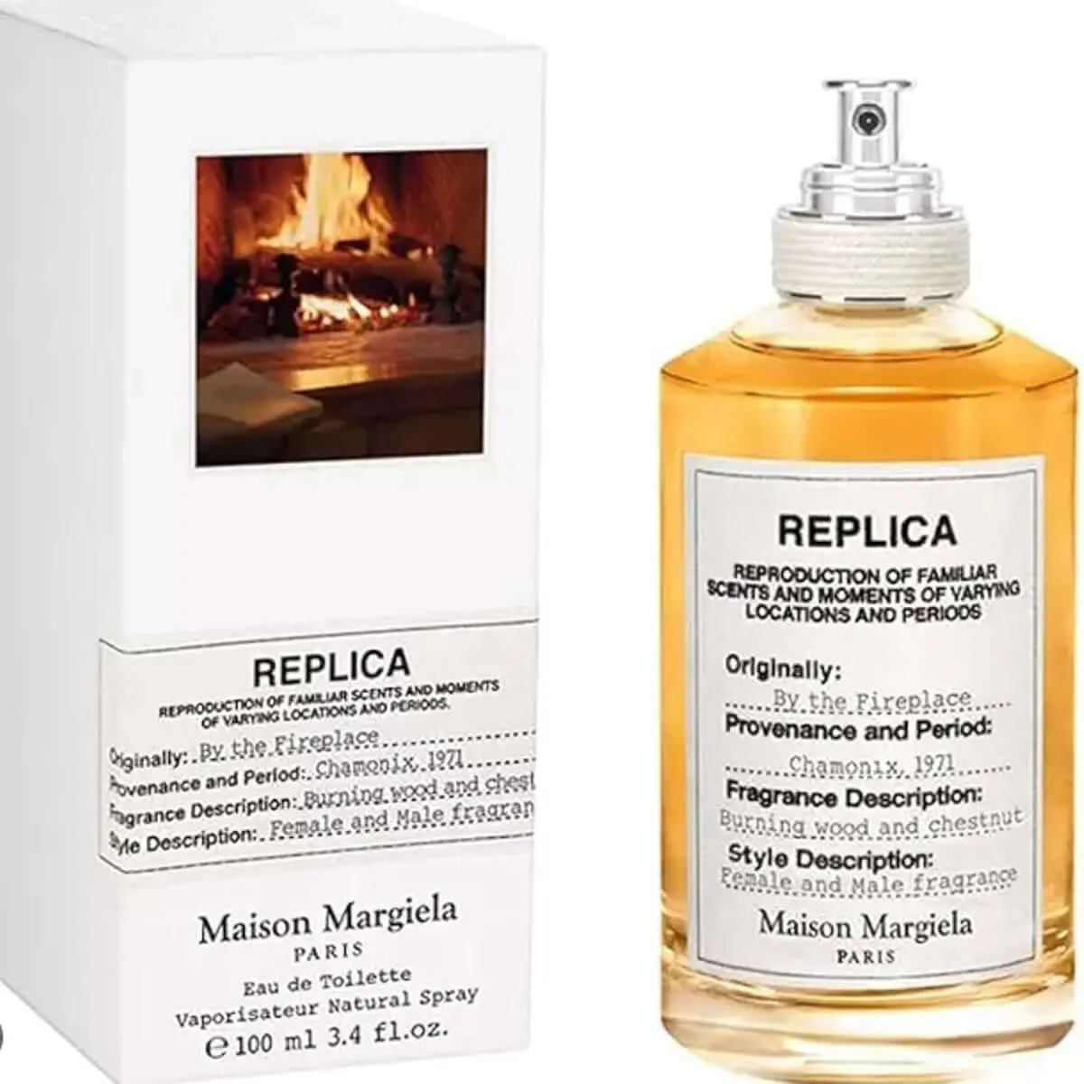 Maison Margiela Replica By the Fireplace Eau de Parfum Spray, Unisex Aromatic Woody Fragrance with Chestnut & Vanilla Notes, 3.4 oz, Aromatic Woody Cologne, Edp Sprays, Vanilla Perfume, Woody Aroma