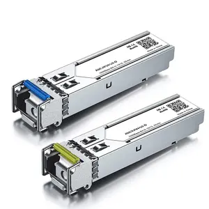 1000Base-BIDI SFP Module, a Pair of 1.25G SFP Bidi SFP, Gigabit SingleMode SFP Transceiver, 1550nm/1310nm, up to 20 km, for Cisco, Ubiquiti UniFi UF-SM-1G-S, Mikrotik, D-Link,