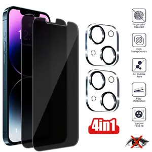 [Privacy Protection | Anti-Peeping] 2 Cameras & 2 Tempered Glass Privacy Screen Protectors | Anti-Peeping Tempered Glass Screen Protector for iPhone 16/15/14/13/12/11 Pro Max/16/14/15 Plus/- Scratch-Resistant Phone Protector