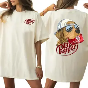 [Sale up to 30%] Dr pepper golden dog 2 side T-shirt, Vintage Soda graphic Tee