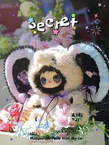 Baby Three-Lila 600% V3 Masquerade Party With My Girl ，Bunny Plush Dolls，Soft Furry Collectibles，Backpack or clothing decoration，Blind bag Kawaii Stuffed Animals