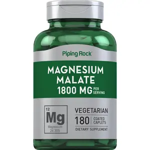 Piping Rock Magnesium Malate | 1800 mg | 180 Caplets | Vegetarian, Non-GMO, Gluten Free Supplement