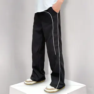 Teen Boys Casual Side Striped Soft Lightweight Trousers Easy Care School Spring Summer Daily Bottoms for Everyday Wear
