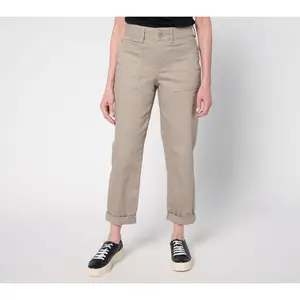 LOGO by Lori Goldstein Regular Color Straight Leg Ankle Jeans