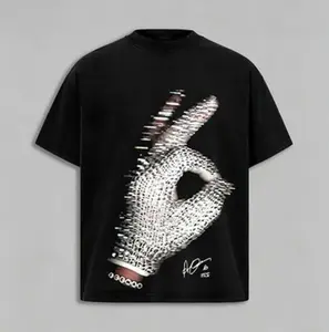 OVO Crystal Hand Graphic Shirt, Vintage Washed Rap Streetwear Tee, Hip Hop Y2K Oversized T-Shirt, HipHopFashion, Full Size, Full Color