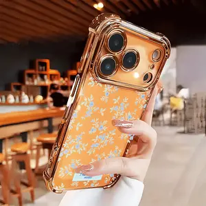 Blue Whisper Phone Case for iPhone 17 Air 16 15 14 13 12 11 Pro Max Plus 16e border Electroplating with counter-fall Safety Cushion Thickened Mobile