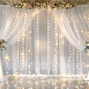 300 LED Fairy Curtain Lights 9.8ft x 9.8ft USB Plug-in 8 Modes Christmas Decor Remote Control for Bedroom Indoor Weddings Dorm Decorative