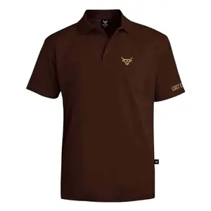 Lost Calf Men's Lost Calf Polo Dark Brown Short Sleeve T-Shirt Tee